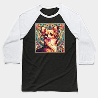 Chihuahua Dog Lovers Design - Art Deco Style Baseball T-Shirt